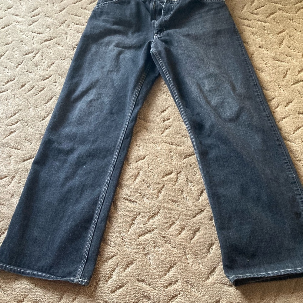 Gap Mens Worker Jean Ouvrier Straight Leg Black Denim Jeans Size 32x30